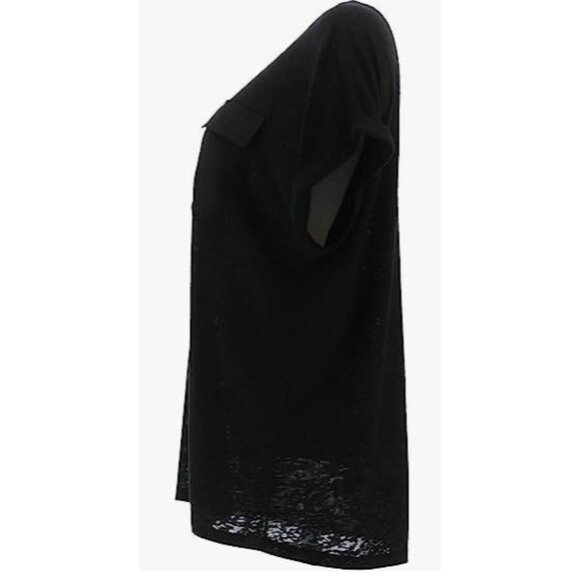 DG2 Diane Gilman Slub Pocket Tee 697-858 Black Size XS - Picture 3 of 4